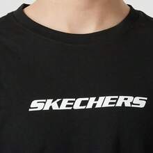 Skechers Men's Breathable Printed Crew Neck Casual Short Sleeve T-Shirt - Black - View 4