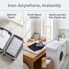 1PC-Silver Coated Fabric Foldable Ironing Pad, Round Corner Heat-Resistant Ironing Board, Portable Non-Slip Ironing Mat, Flat Ironing, Suitable For Home, Travel, Ideal Holiday Gift - Silver-coated Plaid Fabric - View 4
