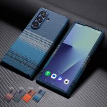 1pc Multi-Color Kevlar Magnetic Carbon Fiber Texture Integrated Hinge Gradient Layer Luxury High-End Water Transfer Matte Leather Texture PC Dual-Side Protective Case For Samsung Galaxy Z Fold 8/Z Fold 8 Ultra/Z Fold 7/Z Fold 6/Z Fold 5/Z Fold 4 - Multicolor - View 3