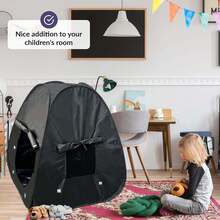 Black 4-Sided Sensory Tent | Calm Corner For Children's Play And Relaxation | Sensory Corner | Helps With Autism, SPD, Anxiety And Improving Focus | Black Sensory Tent For Children With Autism - Black - View 3