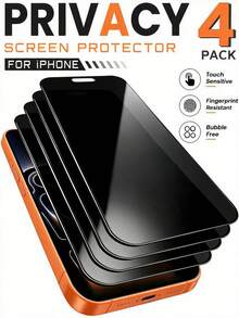4片裝 17 16 15 14 12 11 Pro Max 與 Apple X XS XR 7 8 Plus 相容防窺螢幕保護貼，強化玻璃防偷窺手機螢幕保護貼，生日禮物送給家人朋友，手機配件，防震防摔防刮防指紋全螢幕覆蓋 - 黑色 - 查看 35