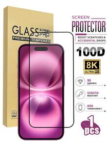 1片全螢幕高清晰度2.5D 9H高CP值鋼化玻璃螢幕保護貼，相容 18 17 Pro Max/17 Pro/17 Air/17、16 Pro Max/16 Pro/16 Plus/16、15/15 Plus/15 Pro/15 Pro Max、14/14 Plus/14 Pro/14 Pro Max、13/13 Mini/13 Pro/13 Pro Max、12/12 Mini/12 Pro/12 Pro Max、11/11 Pro/11 Pro Max、X/XS/XS Max、8/8 Plus/7/7 Plus系列 - 無色 - 查看 2