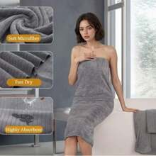 4 Extra Large Bath Towels - Checkered Microfiber, Highly Absorbent & Ultra-Soft, Suitable For Bathroom, Gym, Hotel, Home - Multiple Colors Available, Microfiber Texture - 綠色 - 查看 2