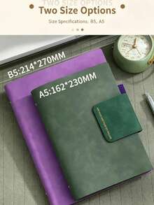 A5 Soft Leather Clear Loose-Leaf Notebook With Thick Detachable Cover, High Aesthetic Value, For Daily Travel And Life Recording, Student Back To School Learning Supplies - A5 - View 4