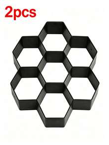 1/2pcs Hexagon Concrete Stepping Stone Mold, Reusable Plastic DIY Garden Path Mold, Suitable For Walkway, Patio, Backyard And Landscape Decoration, Durable, Easy Release, Weather Resistant - Multicolor - View 8
