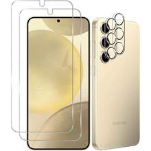 Compatible With Samsung Galaxy S26/S26+/S26Ultra, S25/25+/25 Ultra, S24/S24 Plus/S24 Ultra, High Definition Tempered Glass Screen Protector 3D Transparent, Tempered Glass Transparent High Definition Lens Protector 9H, Scratch-Resistant, Bubble-Free, Camera Lens Protector, Camera Lens Protective Film, Protective Pad, Supports Fingerprint Unlock - Clear - View 3