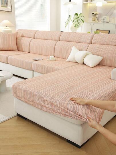 1pc Split Chenille Sofa Cover, Full Coverage Sofa Slipcover, Fits 1 2 3 4 Seater Sofa, Comfortable Sofa Cover, Sofa Seat Cover, Elastic Sofa Cover, Stain Resistant, Suitable For Outdoor Indoor Living Room Hotel Dustproof And Dirtproof