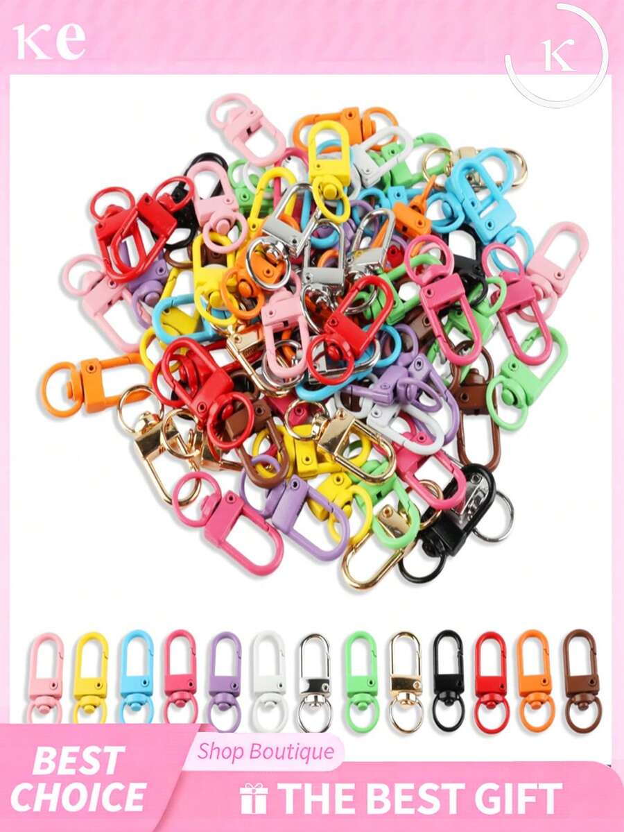 100/50/20/1pc Vibrant Metal Keychain Hooks With Swivel Clasp And Heavy Duty Lobster Claw, Suitable For DIY Jewelry And Bag Accessories