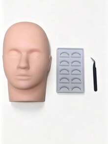 1pc Eyelash Extension Training Mannequin Head - Eyelash Extension Practice Model - Beauty Massage Training Head - Makeup Eyebrow Microblading Dummy Head - Soft Silicone Material - Eyelash Extension Tools - Multicolor - View 18