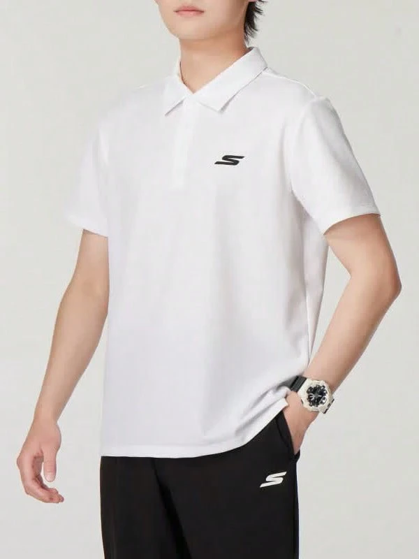 Skechers Men's Piqué Quick-Dry Polo Shirt With Small Logo Embroidery - White - View 1