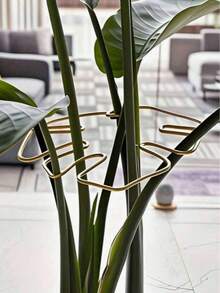 [1-3pcs]Anti-Tip Plant Support Stand, Durable Tortoise Shell Shaped Bamboo Plant Support, Green Plant Fixing, Flower Stand Plant Stem Support - Suitable For Climbing Plants, Gardening Plant Support Stand, Lattice Support With Golden Plant Stems - Stable Grip, Unique Climbing Plant Design - A - View 3