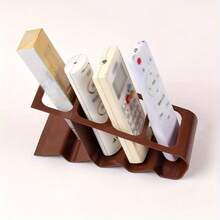1pc Remote Control Storage Rack, Hollow One-Piece Molded Design, Multi-Compartment Partition For Remote Devices, Stable And Non-Slip, Keeps Desktop Neat And Organized, Suitable For Living Room Coffee Table, Enhances Home Decor, Perfect For Personal Use Or Gift - Multicolor - View 4