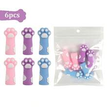 6PCS Cat Paw Shaped Knitting Needle Protectors, Cute Decorative Covers, Knitting Tools, Compatible With Crochet Hooks, Straight Needles, Circular Needles And All Hand Knitting Projects - Cat Paw Protector - View 9