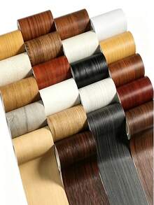 1 Roll 5mX10cm Self-Adhesive Wood Grain Edge Trim Sticker, Suitable For Home Decor, Door Frame Cover, Hole Repair, Door Frame Wall Edge Decoration, Self-Adhesive Backing Wallpaper, Suitable For DIY - Multicolor - View 1