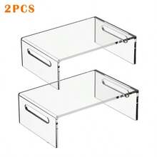 Monitor Stand Riser, Suitable For Computer, Laptop, Printer, Acrylic Monitor Stand, Premium Transparent Laptop Stand For Home And Office, Acrylic Monitor Stand Desktop Organizer Riser - Multicolor - View 7