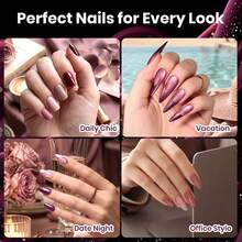 Beetles 23PCS 20 Colors 7.5ML Purple Gel Nail Polish Set, Base Coat, Glossy & Matte Top Coat, Purple, Mauve, Burgundy, Red, Pink, Nude, Glitter & Cat Eye UV LED Soak Off Gel Polish - 23 pcs 20 Colors Pink Nude Glitter Cat Eye - 查看 4