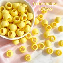 100pcs 10x12mm Acrylic Smooth Large Hole Beads, Random Mixed Color Beads For Jewelry Making, DIY Bracelets, Necklaces, Bag Charms, Handmade Crafts, Meet Your Design Needs - Multicolor - View 17