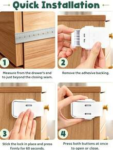4/2pcs Multifunctional Safety Lock – Anti-Pinch Lock For Doors, Drawers, And Refrigerators; Portable Child-Safety Latch For Cabinets And Lockers - Multicolor - View 4