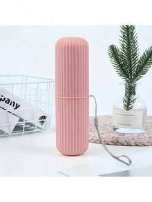 1/2pcs Minimalist Solid Color Portable Travel Toothpaste & Toothbrush Storage Box, With Hanging Rope Multifunctional Wash Cup Storage Box, Suitable For Camping, Business Travel, Home Bathroom Daily Use, Compact Toiletries Accessories, Ideal Gift For Back To School And New Year - Multicolor - View 9