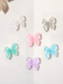 30/50/100pcs Macaron Gradient Resin Bow Nail Art Decorations, Mixed Colors, Cute Y2K Butterfly Nail Charms, Suitable For DIY Nail Salon Design - Multicolor - View 5
