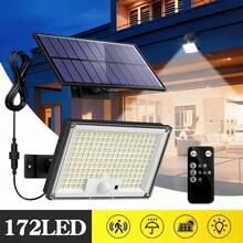 172 LED Solar Outdoor Light With Motion Sensor And Remote Control - 3 Modes (Day/Night/Off), 5.0m Wireless Solar Floodlight, Solar Outdoor Lighting, Wall Light, Widely Applicable For Yard, Street And Garden - 1pc - View 2