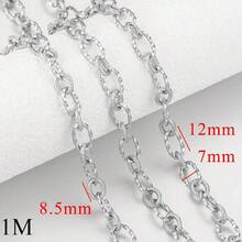 1 Meter 18K Gold-Plated Stainless Steel Multi Style Paper Clips, Oval Flat Chains, Large Thick Chains, Necklaces, Bracelets, DIY Jewelry Accessories - Chain - View 10