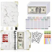 Budget Binder With Zipper Envelopes And Expense Budget Sheet, Cash Organizer, A6 Size, With Cash Envelopes, For Budgeting And Saving, Back To School Essentials, Back To School Supplies, Savings Plan, Bi-Weekly Savings Plan - Maroon - View 12