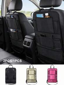 1/2pcs Oxford Cloth Car Back Seat Storage Bag, Anti-Kick Hanging Organizer With Tissue Holder, Space-Saving, Easy To Clean, Universal Car Travel Accessory For Road Trips - Style a - View 13