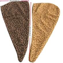 1pc Multi-Purpose Super Absorbent Leopard Print Hair Drying Cap, Made Of Soft Coral Fleece Material, Quick Drying, Suitable For Normal And Curly Hair, Soft Quick Drying Cap, Bath Cap, Absorbent Cap, Dry Hair, Bath Accessory - Multicolor - View 5