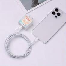 1組海星珊瑚海馬藍色海洋元素，適用於Apple充電器保護殼，相容Apple 18-20W - 彩色 - 查看 5