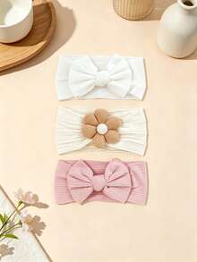 3 Pcs Super Soft Nylon Baby Headband Love Valentine - Multicolor - View 5