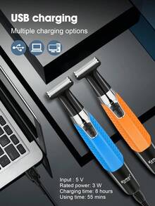 Kemei Kemi Multi-Function Men's IPX7 Waterproof Electric Shaver & Beard Trimmer | USB Charging, Multi-Blade System, Eyebrow And Body Grooming Heads, Men's Shaving And Hair Removal | Home And Travel Grooming Kit, Men's Gift - Multicolor - View 5