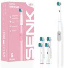 SENK Smart Electric Toothbrush, Pink And White Color Options, 4/8PCS Brush Head Set, 600mAh Lithium Battery 45 Days Long-Lasting Work, Suitable For Gifts, Personal Cleaning, Protect Oral Health - Multicolor - View 10