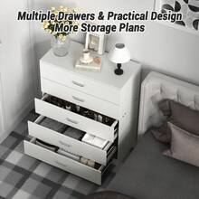 5 Drawer With Metal Handles & Runners, Unique Anti-Bowing Drawer Support, Riano Bedroom Furniture - Multicolor - View 8