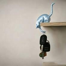 1pc Cat Tail Wall-Mounted Key Hook Creative Cat-Shaped Storage Rack Home Decor Room Decor Bedroom Decor Bathroom Kitchen Accessories Garden Wall Storage Christmas Decoration - Multicolor - View 6