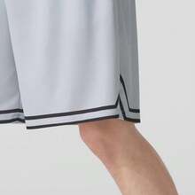 Skechers Men's High-Elasticity Breathable Mesh Quick-Dry Loose Basketball Shorts - Light Grey - View 5