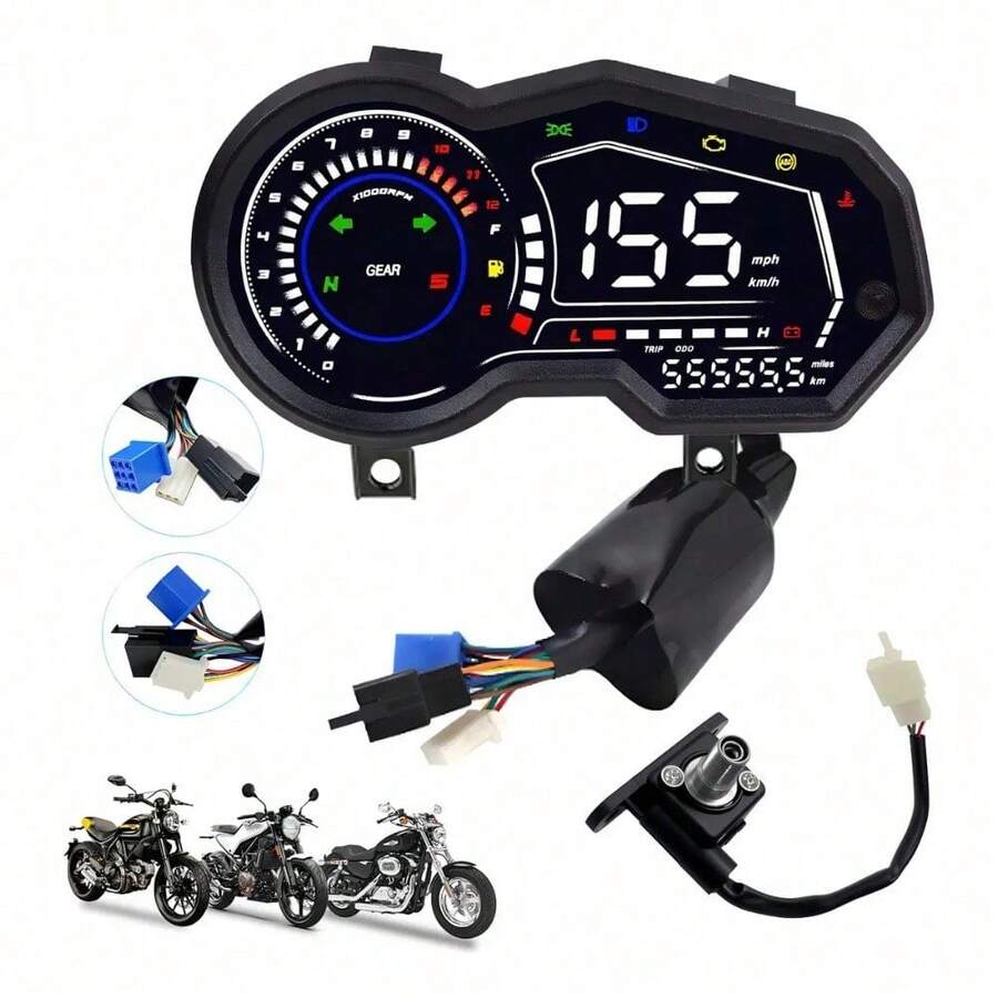 Velocímetro Digital Completo Italika 125Z 150Z 170Z Odómetro Reloj Indicador Combustible y Marchas - Negro1 - Ver 1