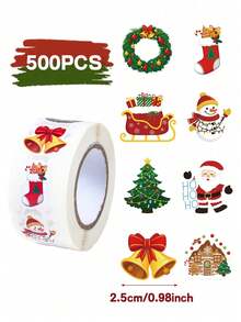 200 Pcs/Roll Christmas Stickers, Christmas Tree Pattern Label Stickers, Christmas Gift Box Envelope Decoration Label Stickers, Santa Claus Bell Christmas Sock Mistletoe Style Self-Adhesive Stickers, Used For Christmas Party Gift Decoration, 2026 Christmas Decoration, Merry Christmas Home Decor, Christmas Party Decoration, Christmas Party Gift DIY Packaging Supplies, Christmas Gift Decoration Stickers, 2027 New Year Decoration, Christmas Crafts - Christmas Bells - View 9