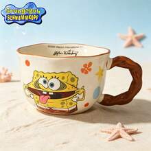 SpongeBob SquarePants Official Ceramic Mug Series, Heat-Resistant Multi-Color IP Cups & Matcha Bowls, Large Insulated Handle, Microwave ; Holiday Collectible Gifts For Home Dorm Outdoor - Multicolor - View 7