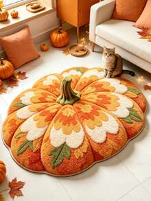 1pc Halloween Pumpkin Doormat, Small Rug, Home Decor, Area Rug, Casual Blanket, Bedside Rug, Bedroom Carpet, Washable Rug - Multicolor - View 2