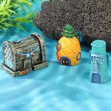 3pcs Classic Underwater House Mini Figurines, Suitable For Fish Tank Landscape, Desktop Display, Birthday Cake Party Decoration - Happy Aquarium - View 7