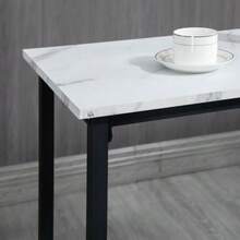 Bar Table Set With Stools, 3-Piece Bar Table Set, Dining Table With 2 Stools, Dining Room Set, High Table, Kitchen Table, Steel, White, Black - 白色 - 查看 7