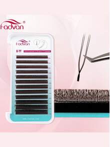 Fadvan YY型 0.07 C/D/DD/L/L+/LU 捲度 8-15mm & 混長 手工編織頂級柔軟輕盈自然感接睫毛 - 淺藍色 - 查看 2