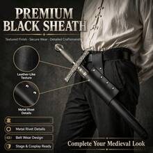 1pc Renaissance Style Sword Scabbard, Hanging PU Leather Knife Sheath, Unisex, Costume Accessory To Enhance Outfit Atmosphere, Perfect For Halloween Cosplay, LARP, Stage Performance Decoration - A - View 2