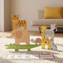 Wooden Animal Balance Stacking Blocks, Children's Stacking Game With Instruction Card, Early Education Fine Motor Skills Toy, Birthday Gift For Children 3 Years And Above - Animal Stacking Blocks - View 10