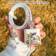 1 Set Bintang Laut Karang Kuda Laut Elemen Laut Biru, Kompatibel dengan Casing Pelindung Charger Apple, Kompatibel dengan Apple 18-20W - MultiWarna - View 5