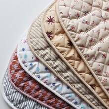 1pc Quilted Printed Thin All-Season Breathable Comfortable Skin-Friendly Soft Baby Stroller Seat Cushion - Red Rose - View 7