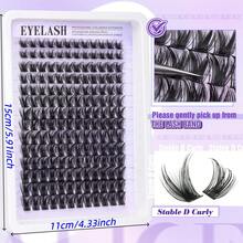 LIMEIKAI Beginner-Friendly DIY 3D Wispy False Eyelashes - Natural Cat Eye Manga Look, Mixed Lengths 10-18mm, Voluminous & Reusable, Perfect For Beginners & Professional Styling - View 3