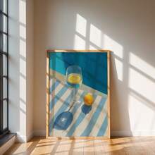 1pc Modern Lemon & Glass Citrus - Horizontal Lemon Slice Canvas Print Suitable For Kitchen, Living Room, - Minimalist Housewarming Gift - A - View 6