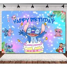 Hasbro Romantic Pink Stitch & Angel DIY Decoration Set, Happy Birthday Banner, Couple Starry Twinkling Fabric Backdrop, Lightweight Photo Background, Suitable For Holiday Celebration & Anime Fan Gathering Decor - Multicolor - View 10
